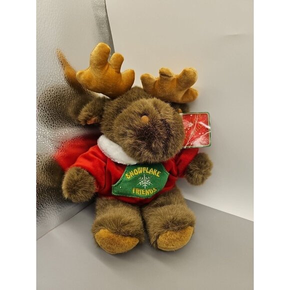 Dan Dee 2002 Snowflake Friends Moose Stuffed Plush Christmas 16" - Picture 1 of 6